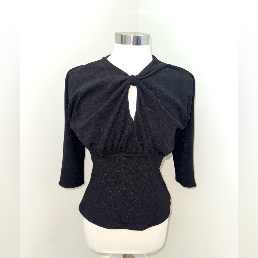 Pinup Couture clothing Malia top in Black Lurex size Medium SOLD OUT NWT